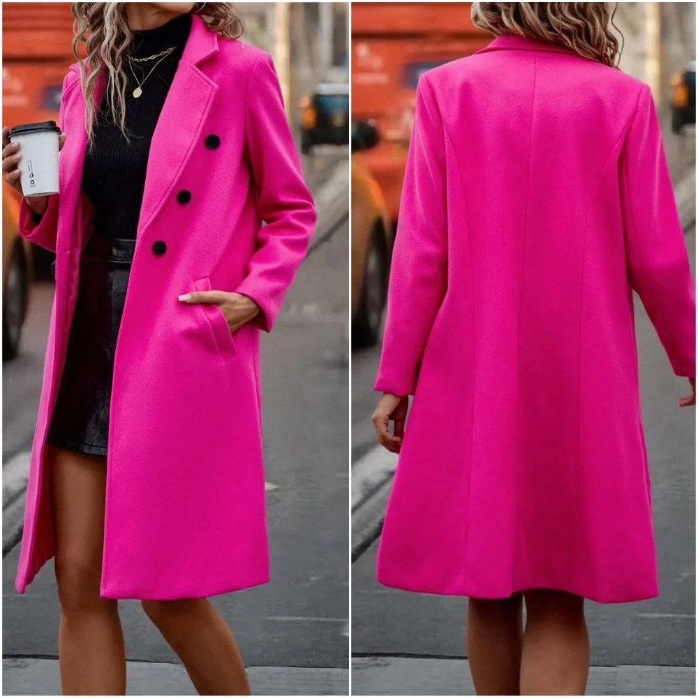 Classic Double Breasted Pocket jacket Coat - Picture 2 of 4